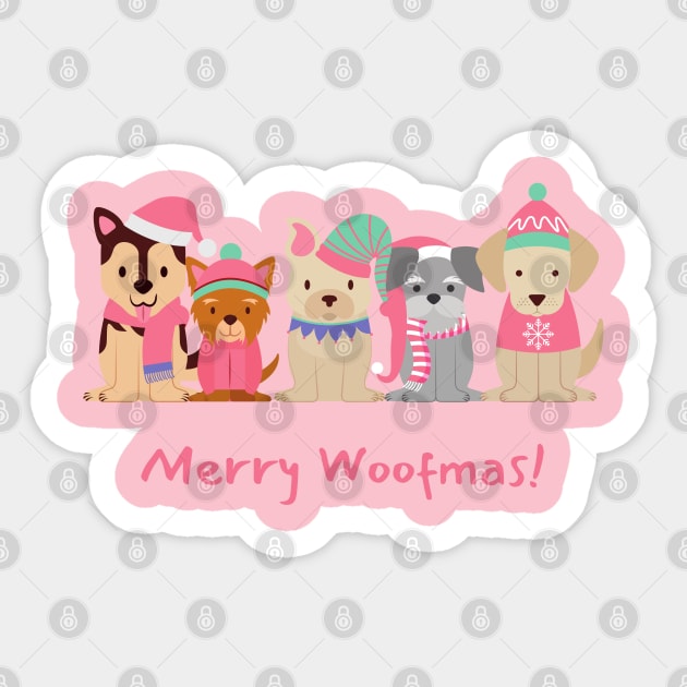 Merry Woofmas Sticker by Fit-tees